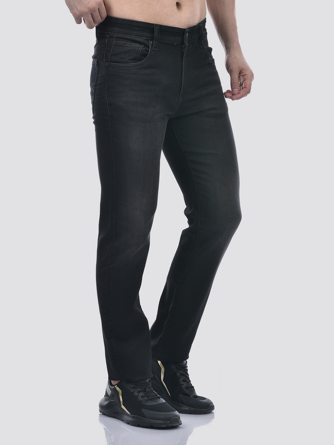 Numero Uno Men Washed Black Slim Fit Sustainable Jeans